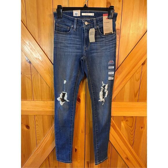 Levi's Women's 711 Skinny Jeans 00 Medium W24 L30 Hypersoft Mid Rise NWT (2919) - Picture 1 of 8